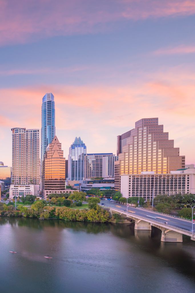 Skyline of Austin, TX at dusk, representing the city’s need for reliable IT network support services provided by IT GOAT.