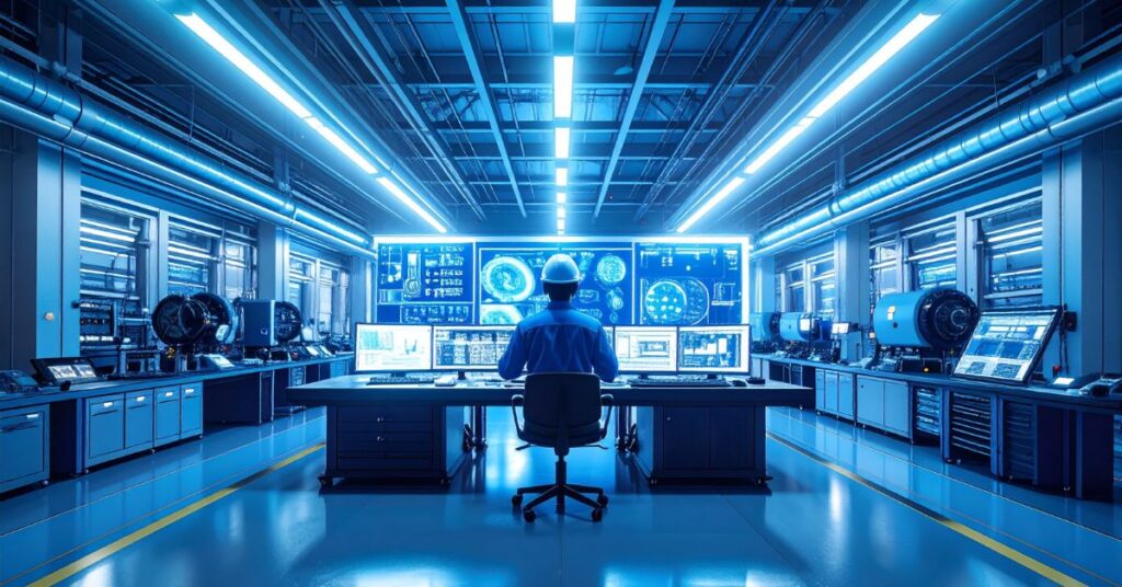 Engineer uploading sensitive files using secure file-sharing platform with encryption visuals